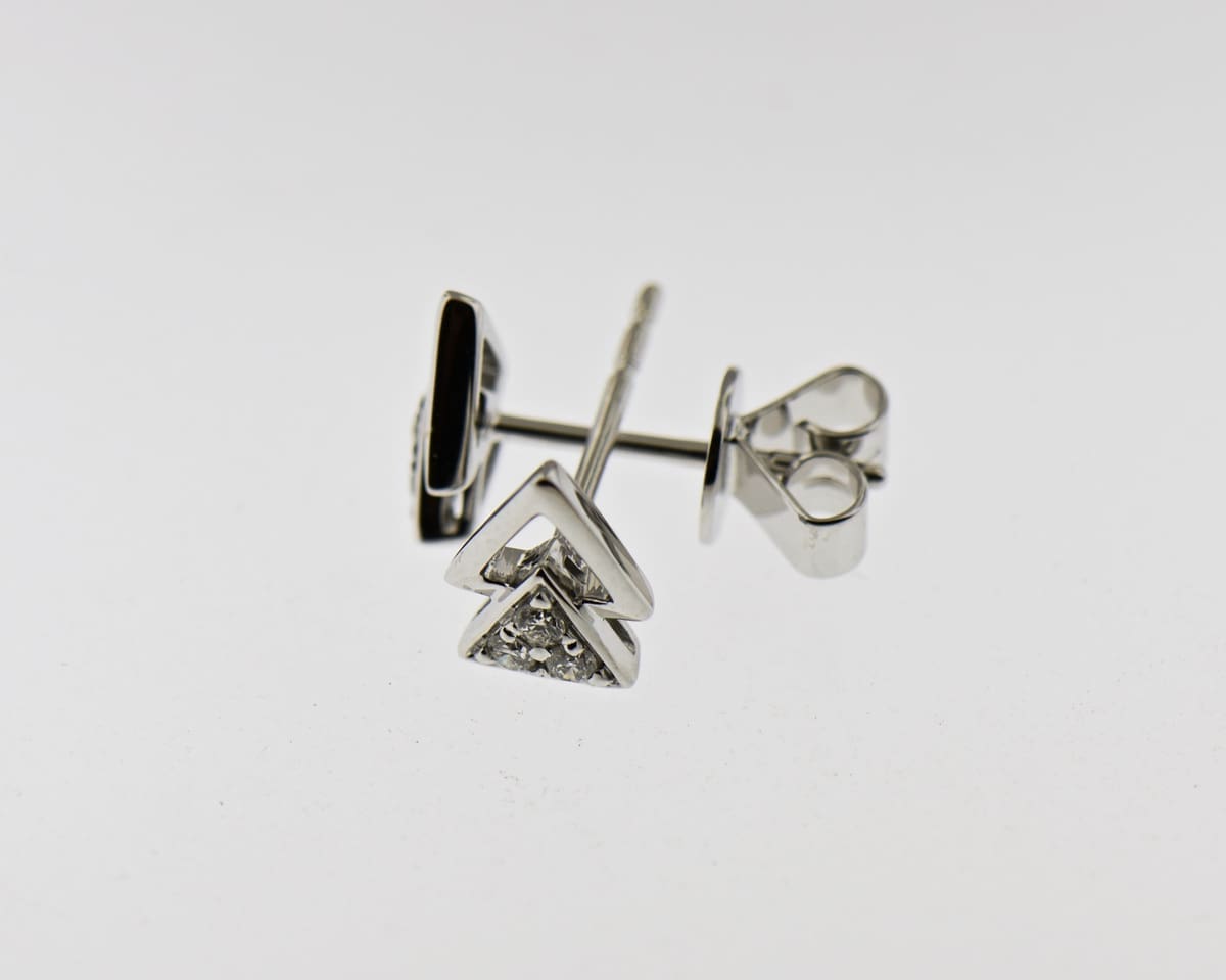 angular diamond white gold stud earrings 2